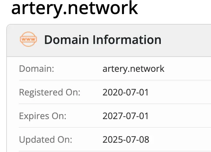 Artery Network домен домен Artery Network