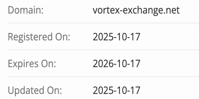 Vortex Exchange домен домен Vortex Exchange