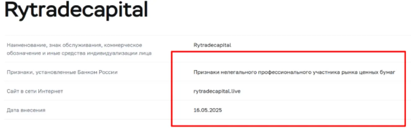 Rytradecapital обман Rytradecapital скам