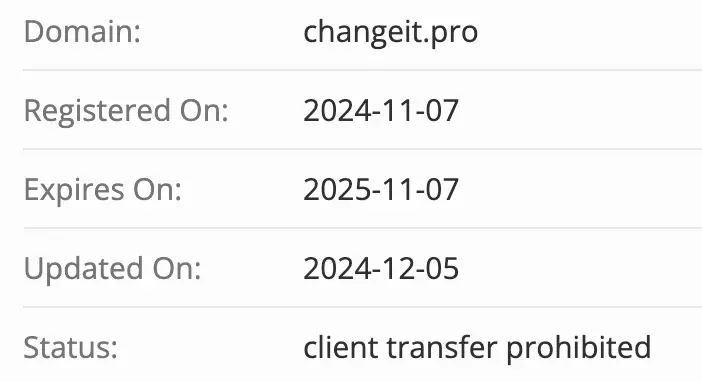 ChangeIt домен домен ChangeIt