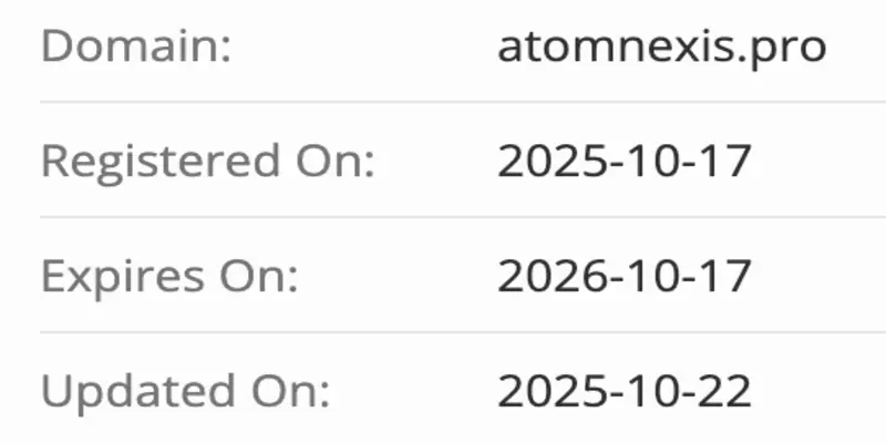 Atomnexis домен домен Atomnexis