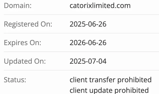 Catorix Limited домен домен Catorix Limited
