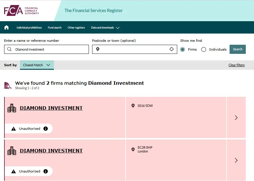Проверка Diamond Investment в реестрах Центробанка Проверка Diamond Investment в реестрах Центробанка