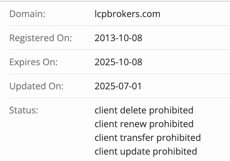 LCP Brokers домен домен LCP Brokers