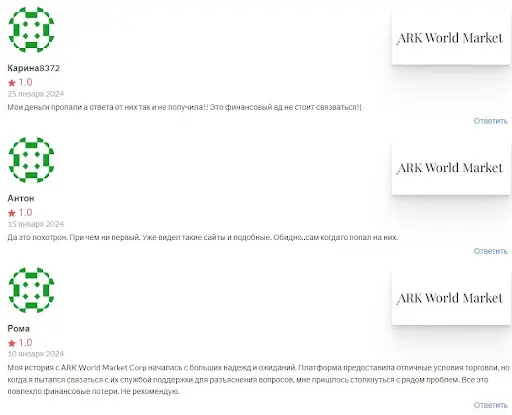 Брокер ARK World Market (АРК Ворлд Маркет) Брокер ARK World Market (АРК Ворлд Маркет)