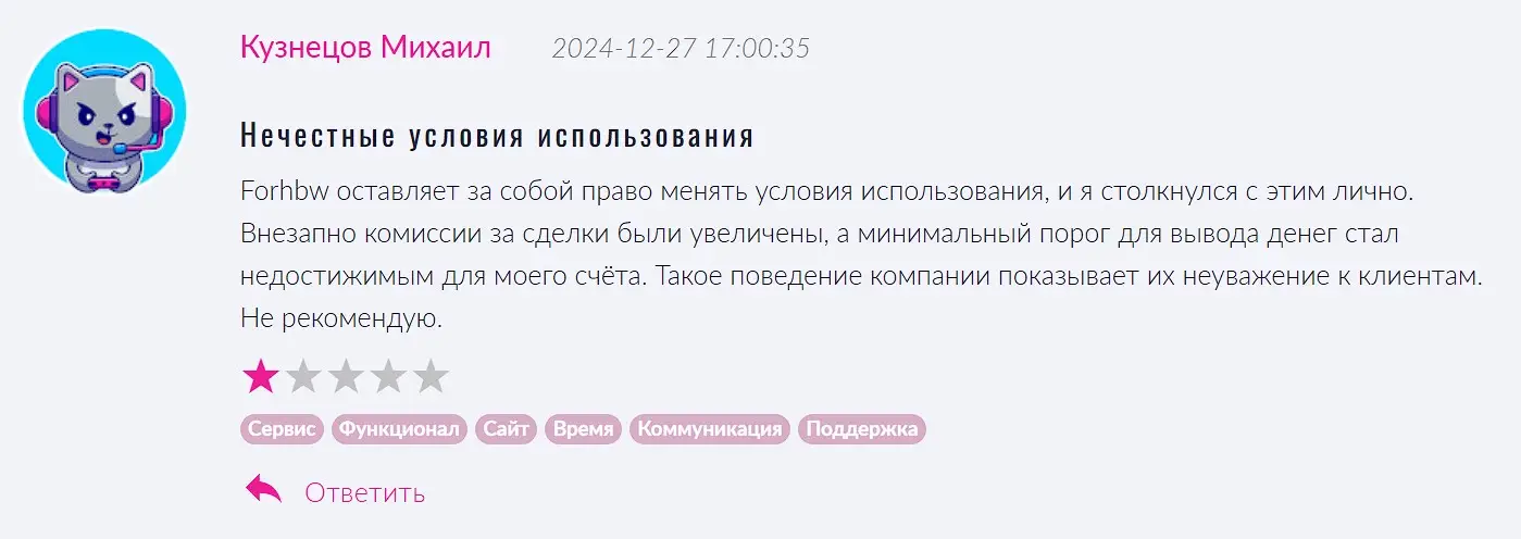 Forhbw отзыв пользователя Forhbw отзыв пользователя