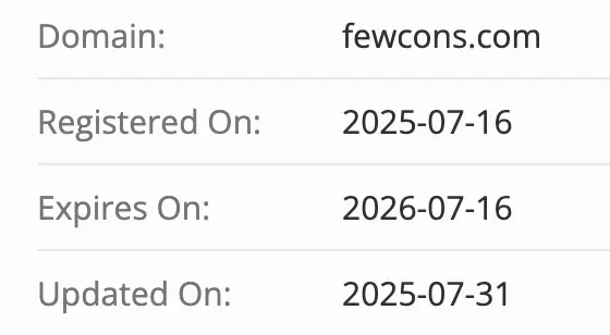 Fewcons домен домен Fewcons