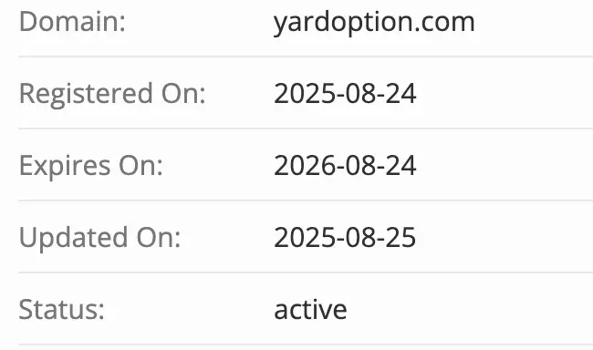 Yardoption домен домен Yardoption