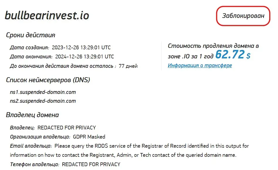 Проверка доменного имени bullbearinvest.io Проверка доменного имени bullbearinvest.io