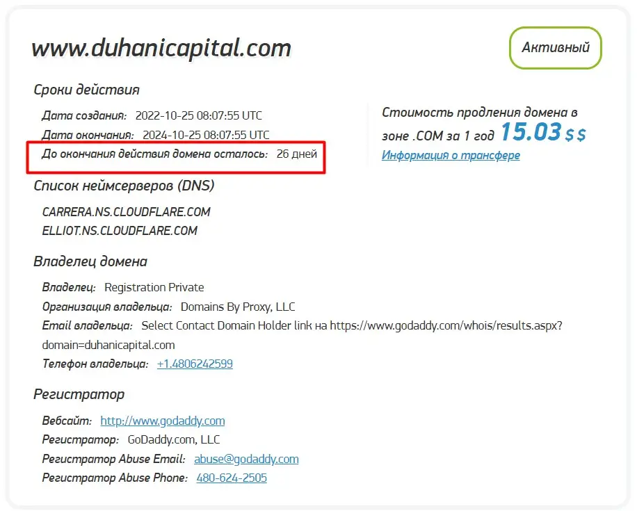 Проверка доменного имени duhanicapital.com Проверка доменного имени duhanicapital.com