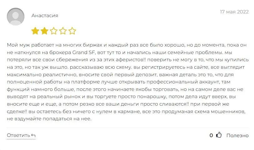 Отзыв пользователя Отзыв пользователя