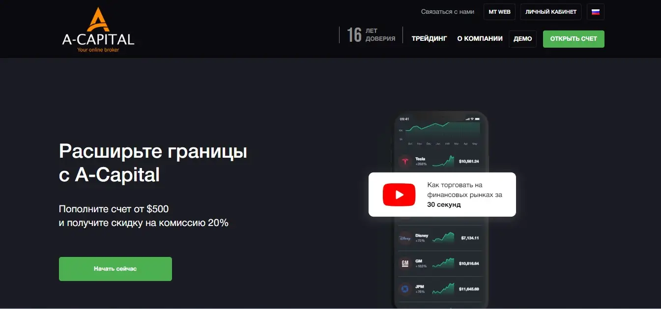 Обзор сливного брокера A-Capital Обзор сливного брокера A-Capital