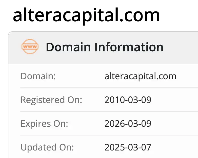 ALTERA CAPITAL LIMITED домен домен ALTERA CAPITAL LIMITED
