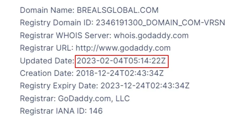 Проверка домена brealsglobal.com