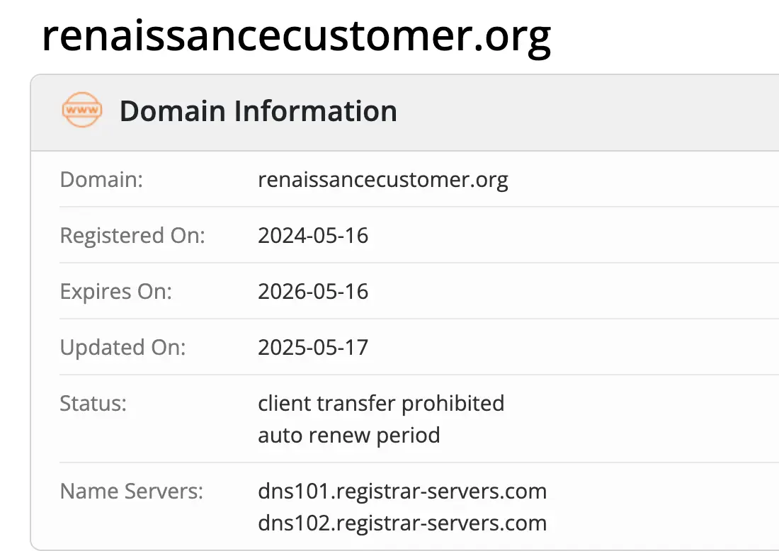 домен Renaissancecustomer Renaissancecustomer домен