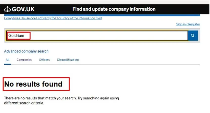 Проверка Goldrium в реестрах Companies House Проверка Goldrium в реестрах Companies House