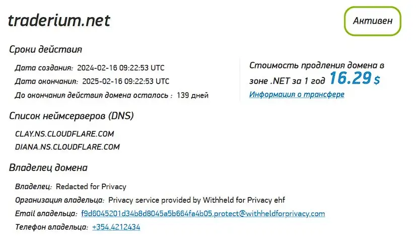 Проверка домена traderium.net Проверка домена traderium.net