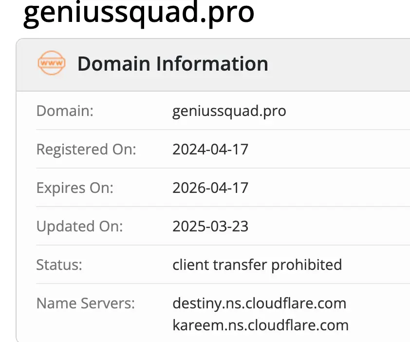 домен Geniuse Squad Geniuse Squad домен