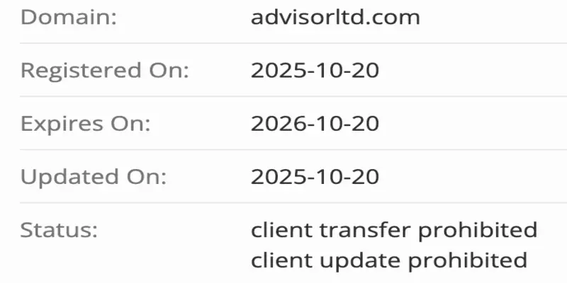 ADVISOR LTD домен домен ADVISOR LTD