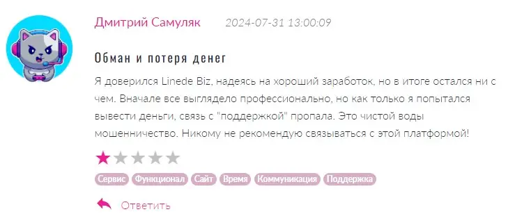 Отзыв о Linede Biz Отзыв о Linede Biz