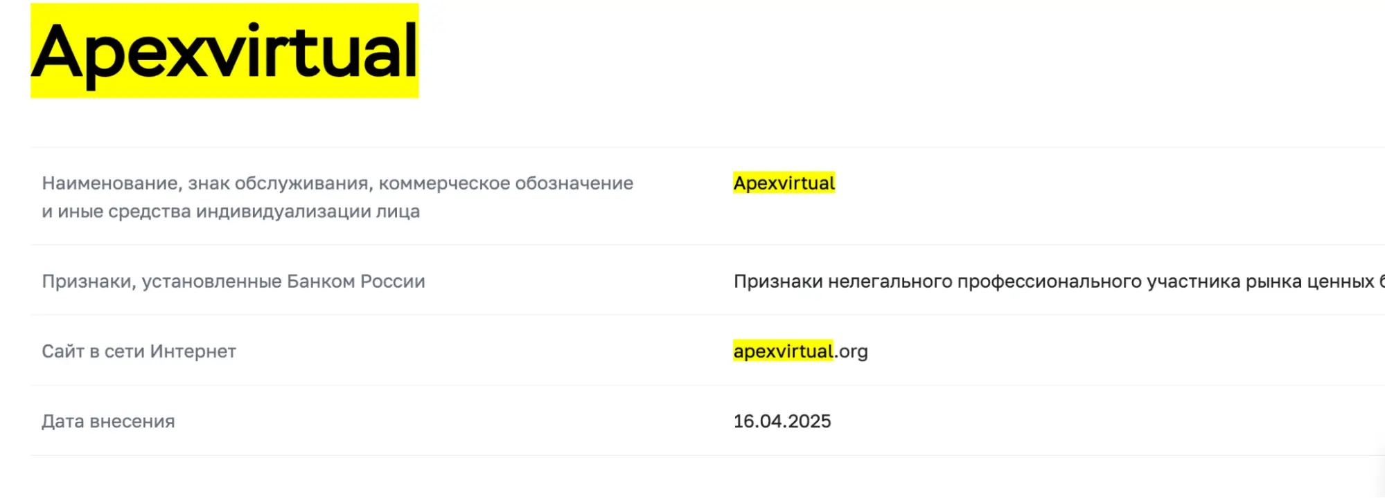 ApexVirtual обман ApexVirtual скам